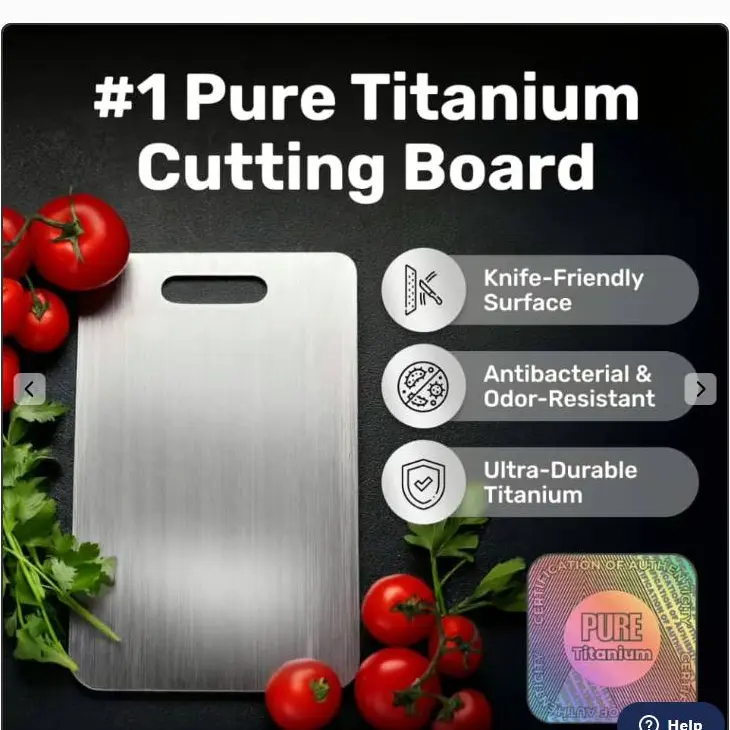 Official seller overview of the Katori titanium cutting board